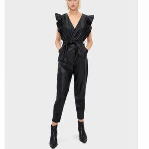 Like An Angel Black Pleather Jumpsuit Romper Size S Witchy Grunge Whimsigoth
